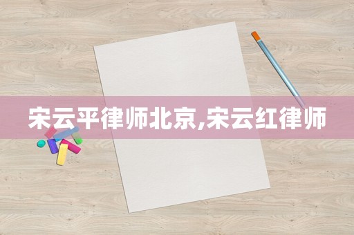宋云平律師北京,宋云紅律師