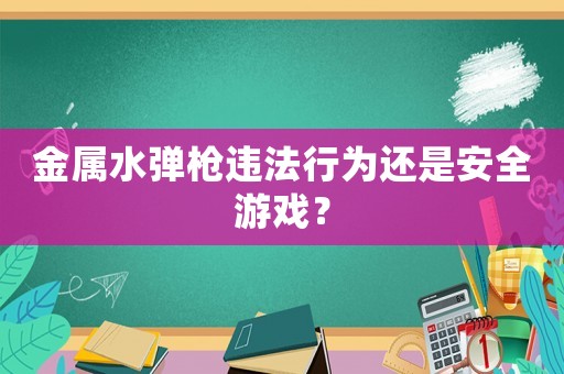 金屬水彈槍違法行為還是安全游戲？