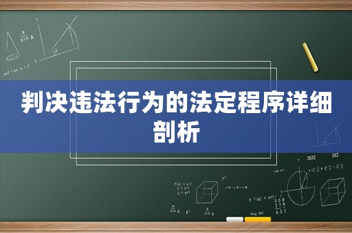 判決違法行為的法定程序詳細剖析