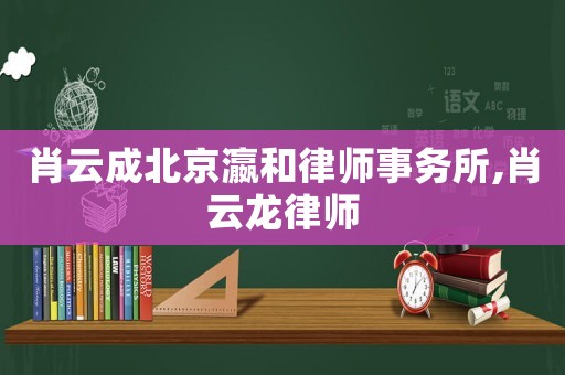 肖云成北京瀛和律師事務所,肖云龍律師