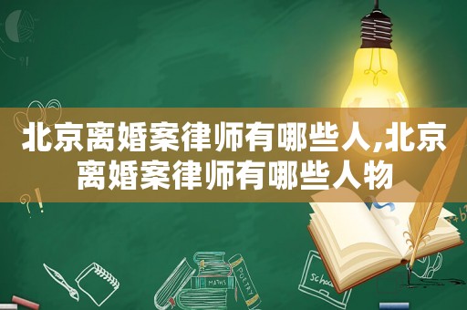 北京離婚案律師有哪些人,北京離婚案律師有哪些人物
