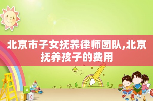 北京市子女撫養律師團隊,北京撫養孩子的費用
