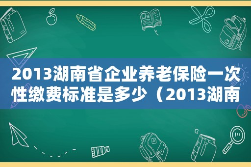2013湖南省企業養老保險一次性繳費標準是多少（2013湖南省企業養老保險一次性繳費標準）