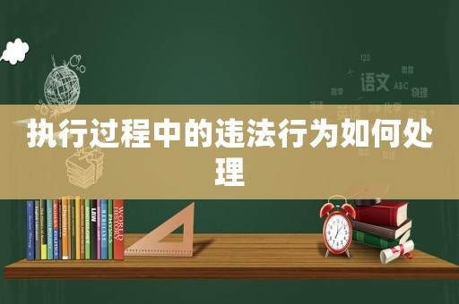 執(zhí)行過程中的違法行為如何處理
