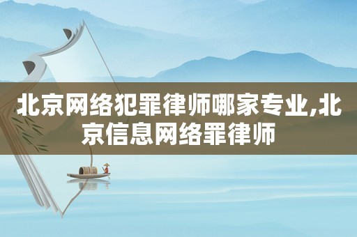 北京網絡犯罪律師哪家專業,北京信息網絡罪律師