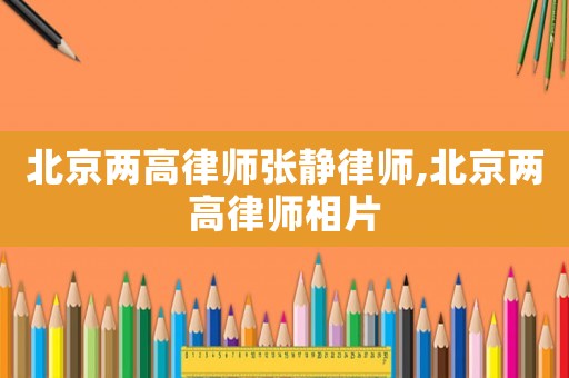 北京兩高律師張靜律師,北京兩高律師相片