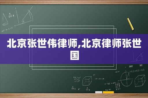 北京張世偉律師,北京律師張世國