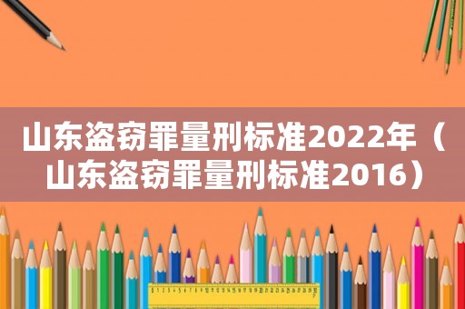 山東盜竊罪量刑標準2022年（山東盜竊罪量刑標準2016）