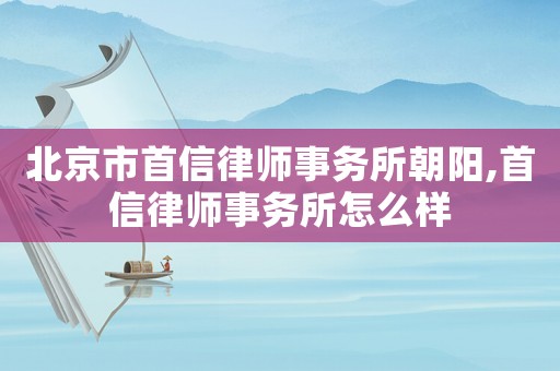 北京市首信律師事務所朝陽,首信律師事務所怎么樣