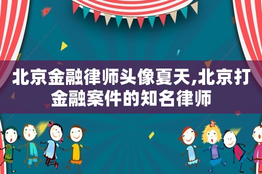 北京金融律師頭像夏天,北京打金融案件的知名律師