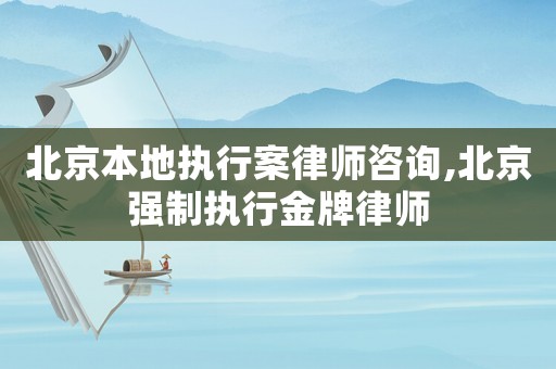 北京本地執(zhí)行案律師咨詢,北京強(qiáng)制執(zhí)行金牌律師