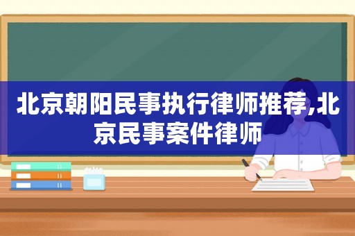 北京朝陽民事執行律師推薦,北京民事案件律師