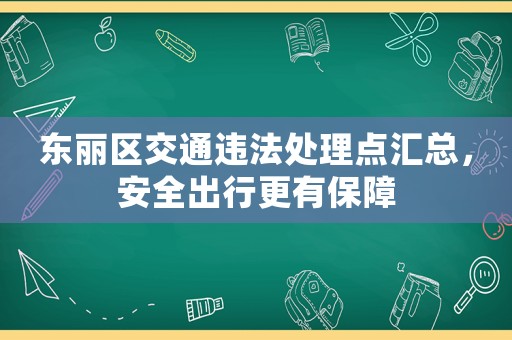 東麗區交通違法處理點匯總，安全出行更有保障