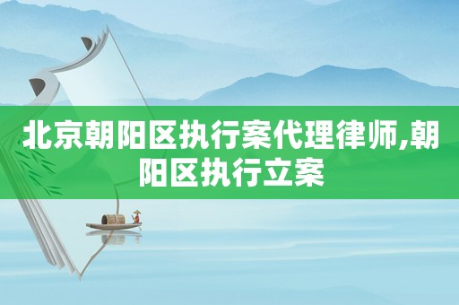 北京朝陽區執行案代理律師,朝陽區執行立案