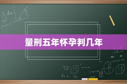 量刑五年懷孕判幾年