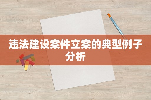 違法建設案件立案的典型例子分析