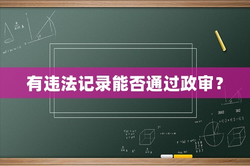 有違法記錄能否通過政審？