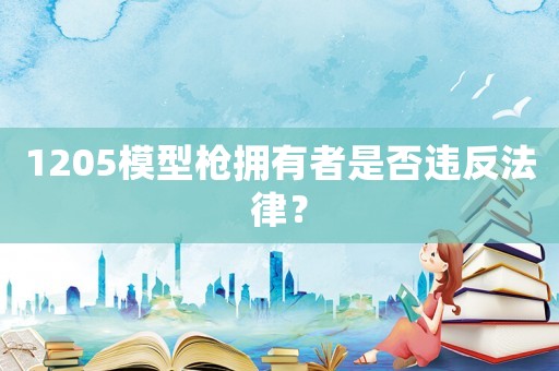 1205模型槍擁有者是否違反法律？