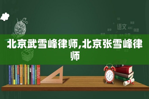 北京武雪峰律師,北京張雪峰律師