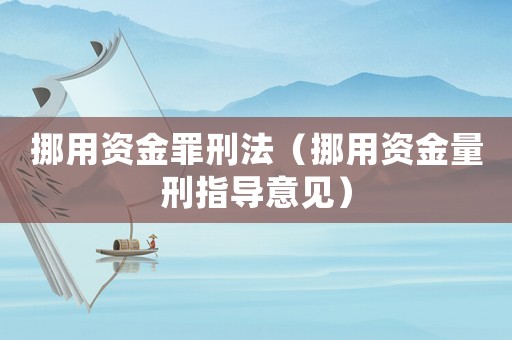 挪用資金罪刑法（挪用資金量刑指導(dǎo)意見）