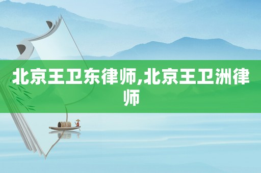 北京王衛東律師,北京王衛洲律師