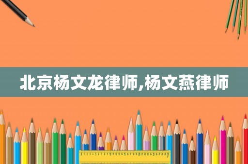 北京楊文龍律師,楊文燕律師