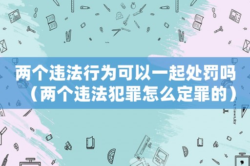 兩個違法行為可以一起處罰嗎（兩個違法犯罪怎么定罪的）