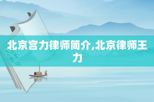 北京宮力律師簡介,北京律師王力