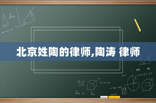 北京姓陶的律師,陶濤 律師