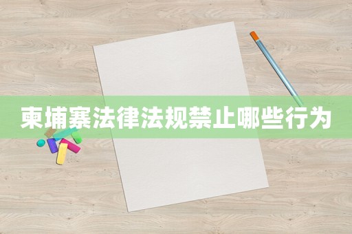 柬埔寨法律法規(guī)禁止哪些行為