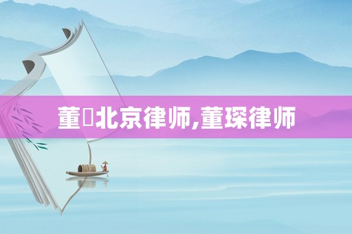 董劼北京律師,董琛律師