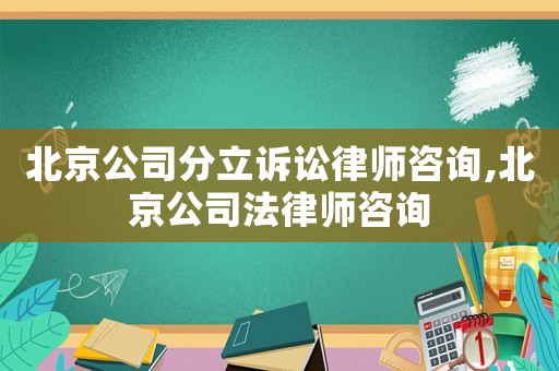 北京公司分立訴訟律師咨詢,北京公司法律師咨詢