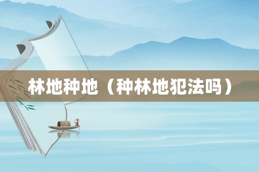 林地種地（種林地犯法嗎）