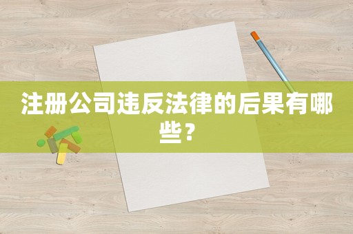 注冊(cè)公司違反法律的后果有哪些？