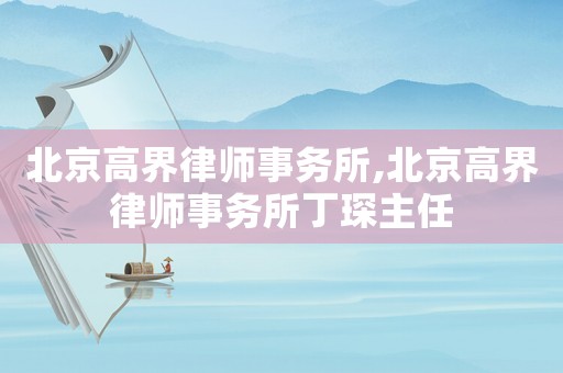 北京高界律師事務所,北京高界律師事務所丁琛主任