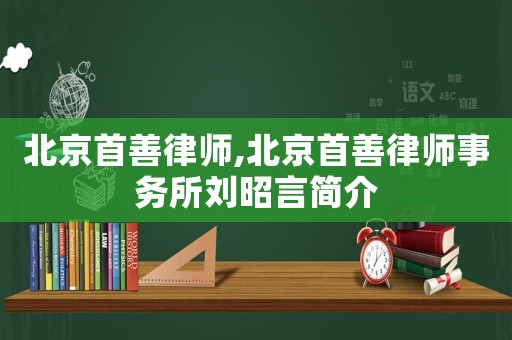 北京首善律師,北京首善律師事務(wù)所劉昭言簡介