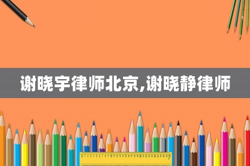 謝曉宇律師北京,謝曉靜律師