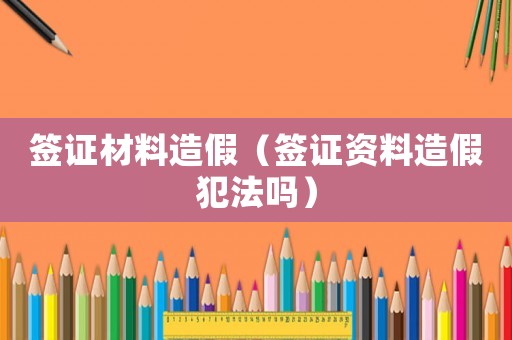 簽證材料造假（簽證資料造假犯法嗎）