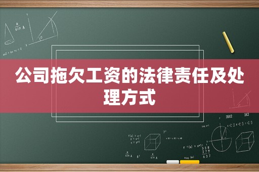公司拖欠工資的法律責任及處理方式