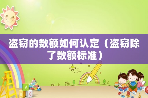 盜竊的數額如何認定（盜竊除了數額標準）