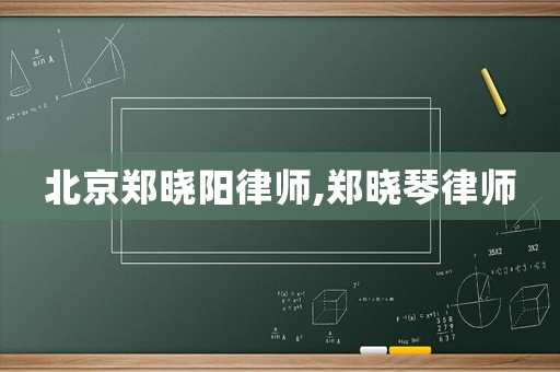 北京鄭曉陽律師,鄭曉琴律師