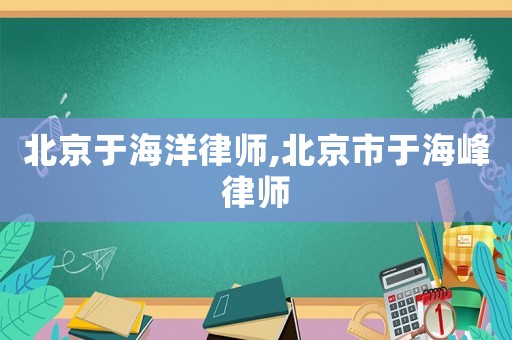 北京于海洋律師,北京市于海峰律師