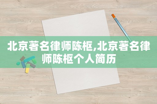 北京著名律師陳樞,北京著名律師陳樞個(gè)人簡(jiǎn)歷