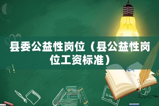 縣委公益性崗位（縣公益性崗位工資標準）