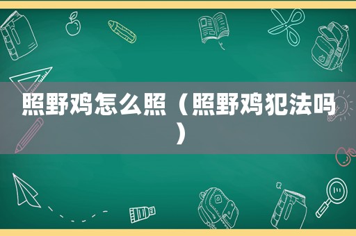 照野雞怎么照（照野雞犯法嗎）