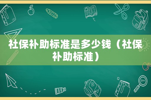 社保補助標準是多少錢（社保補助標準）