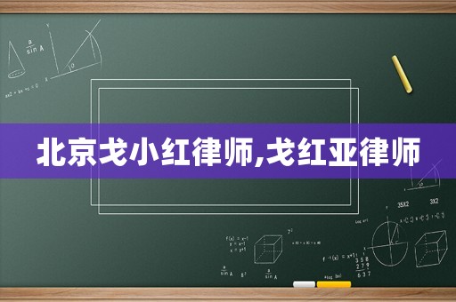 北京戈小紅律師,戈紅亞律師