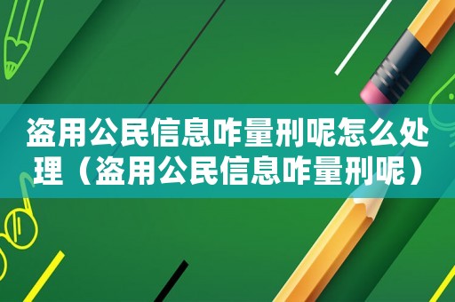 盜用公民信息咋量刑呢怎么處理（盜用公民信息咋量刑呢）