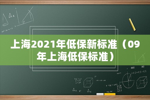 上海2021年低保新標準（09年上海低保標準）
