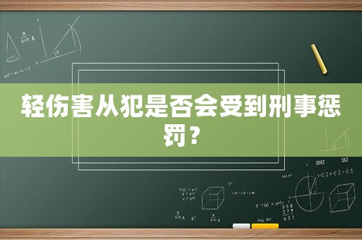 輕傷害從犯是否會受到刑事懲罰？